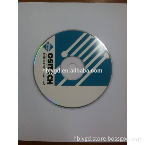 Blank CD with 2 colors customized screen spot/solid/PMS printing,700MB/80MIN/52X, with white paper bag.